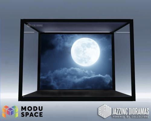 Jazzinc Cinebox 75 Stackable Modular Display Case with Lightsheet ™ system - with Moon background
