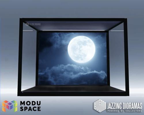 Jazzinc Cinebox 75 Stackable Modular Display Case with Lightsheet ™ system - with Moon background