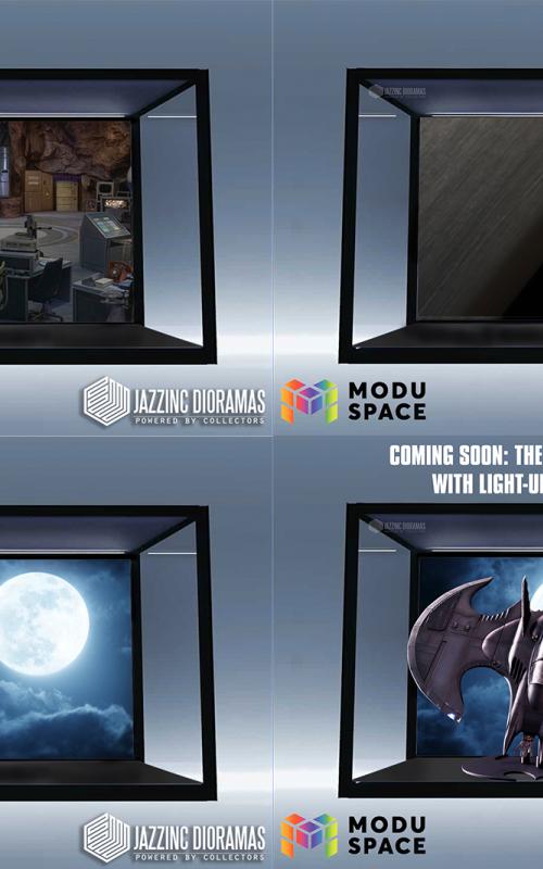 Jazzinc Cinebox 75 Stackable Modular Display Case with Lightsheet ™ system - Main Page - Select your Background